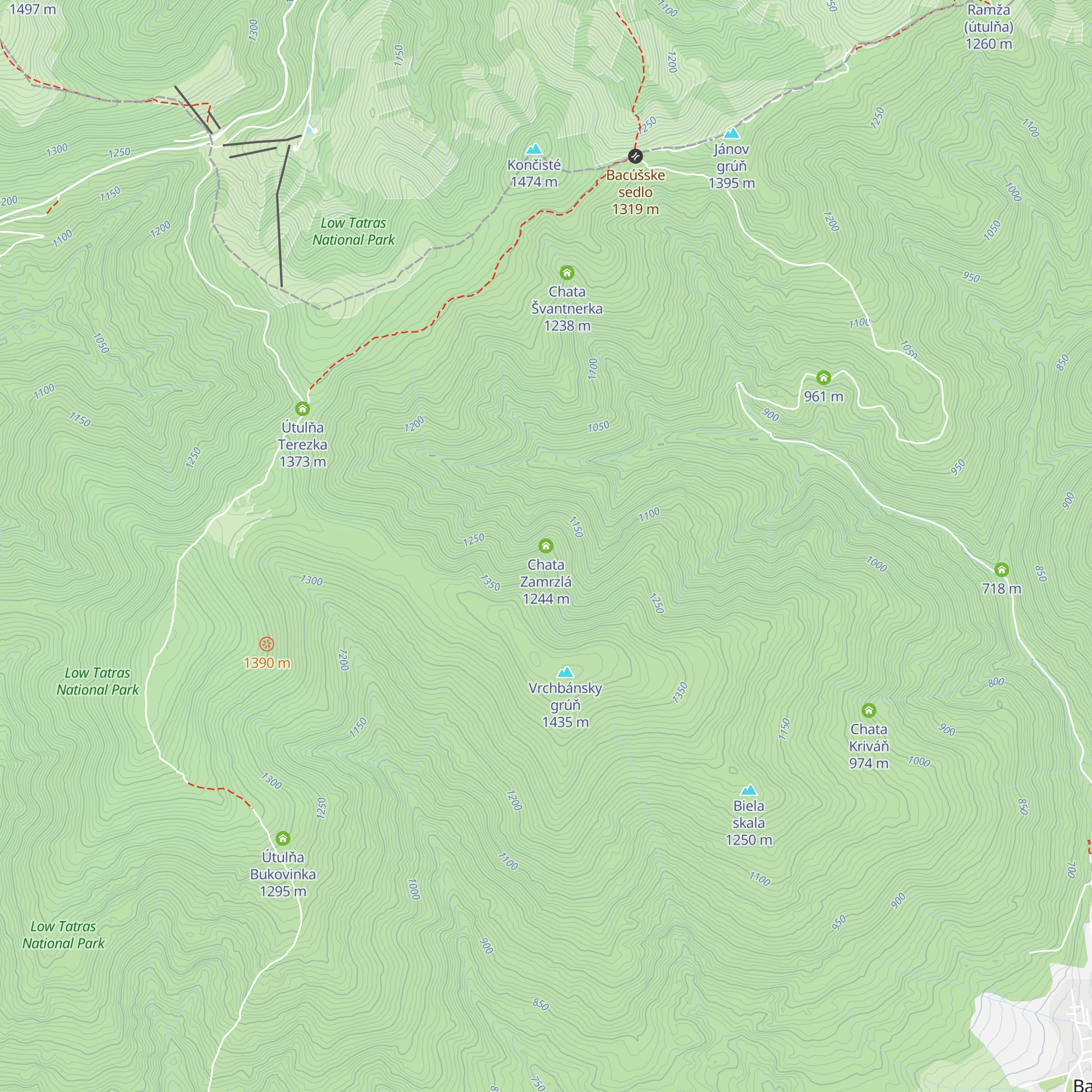 Chata Zamrzlá map