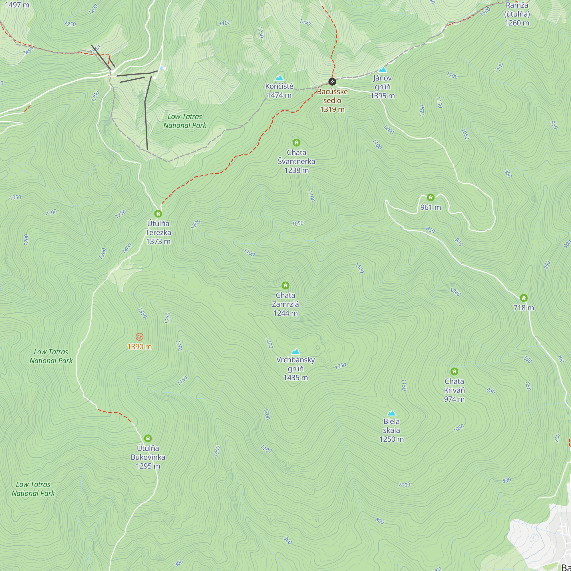Chata Zamrzlá map