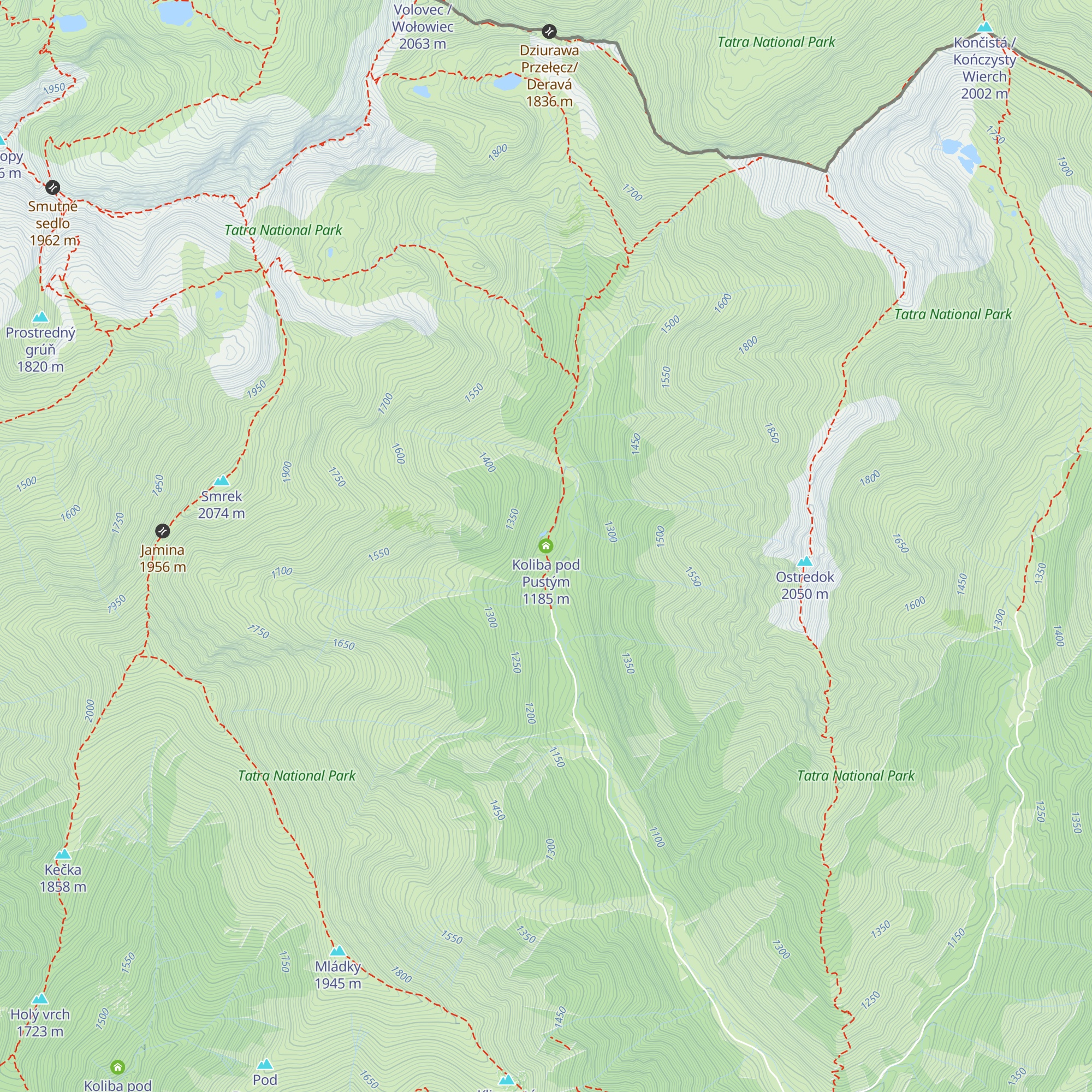 Koliba pod Pustým map