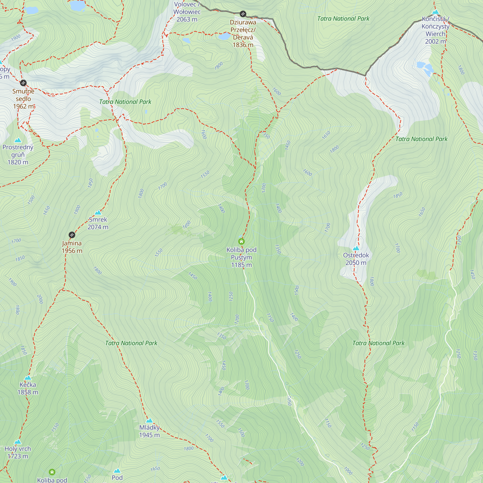 Koliba pod Pustým map