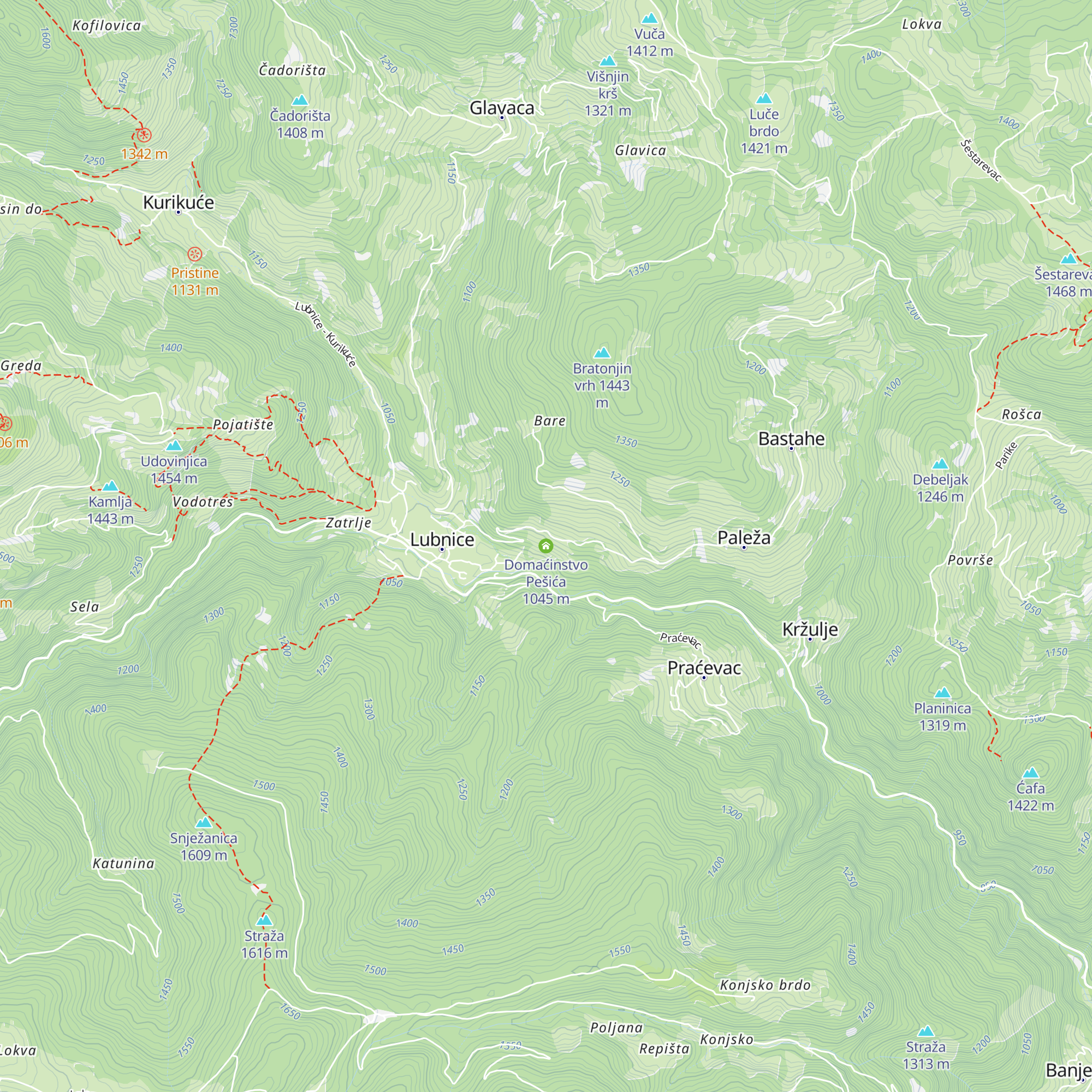 Domaćinstvo Pešića map
