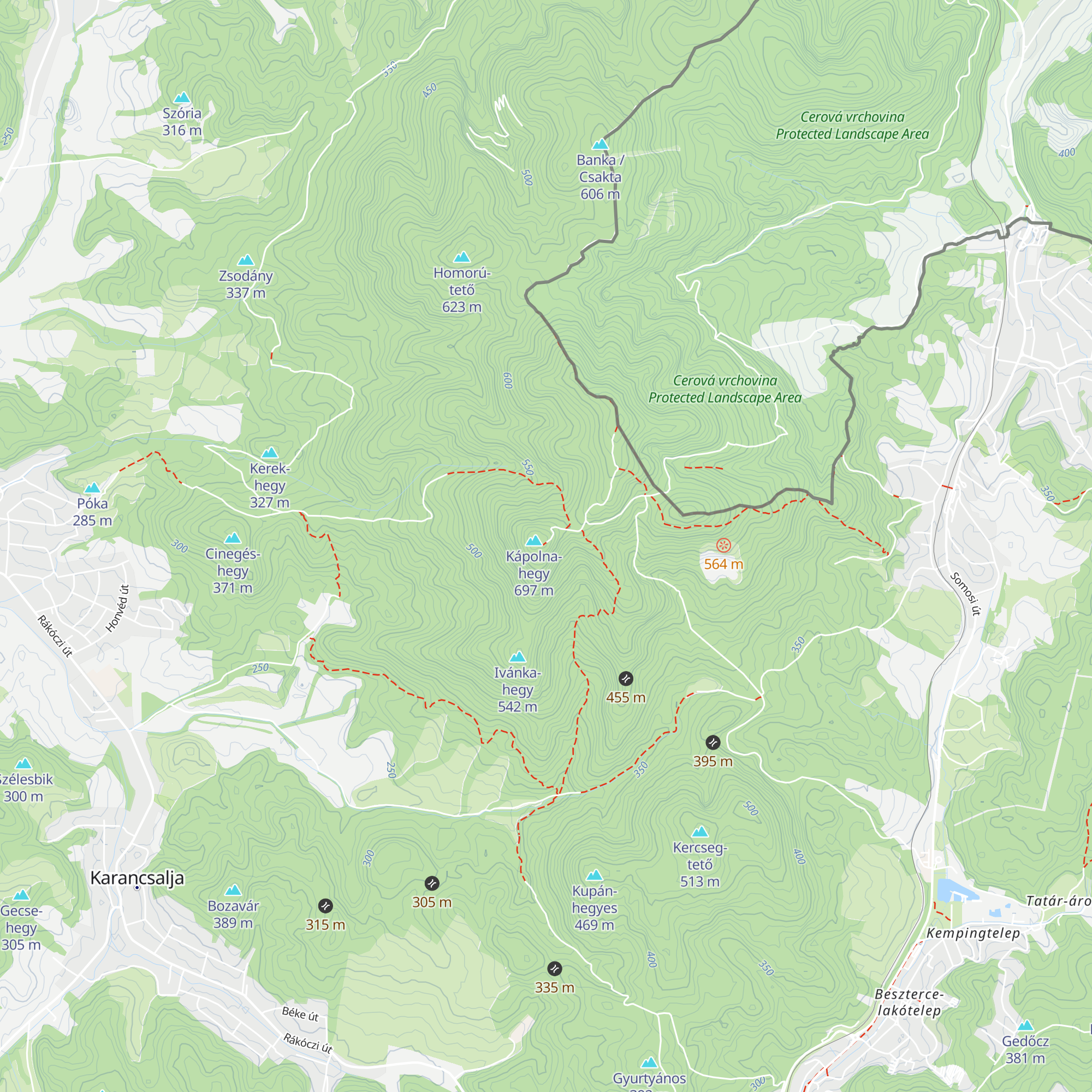 Karancs Remetelak menedékház map
