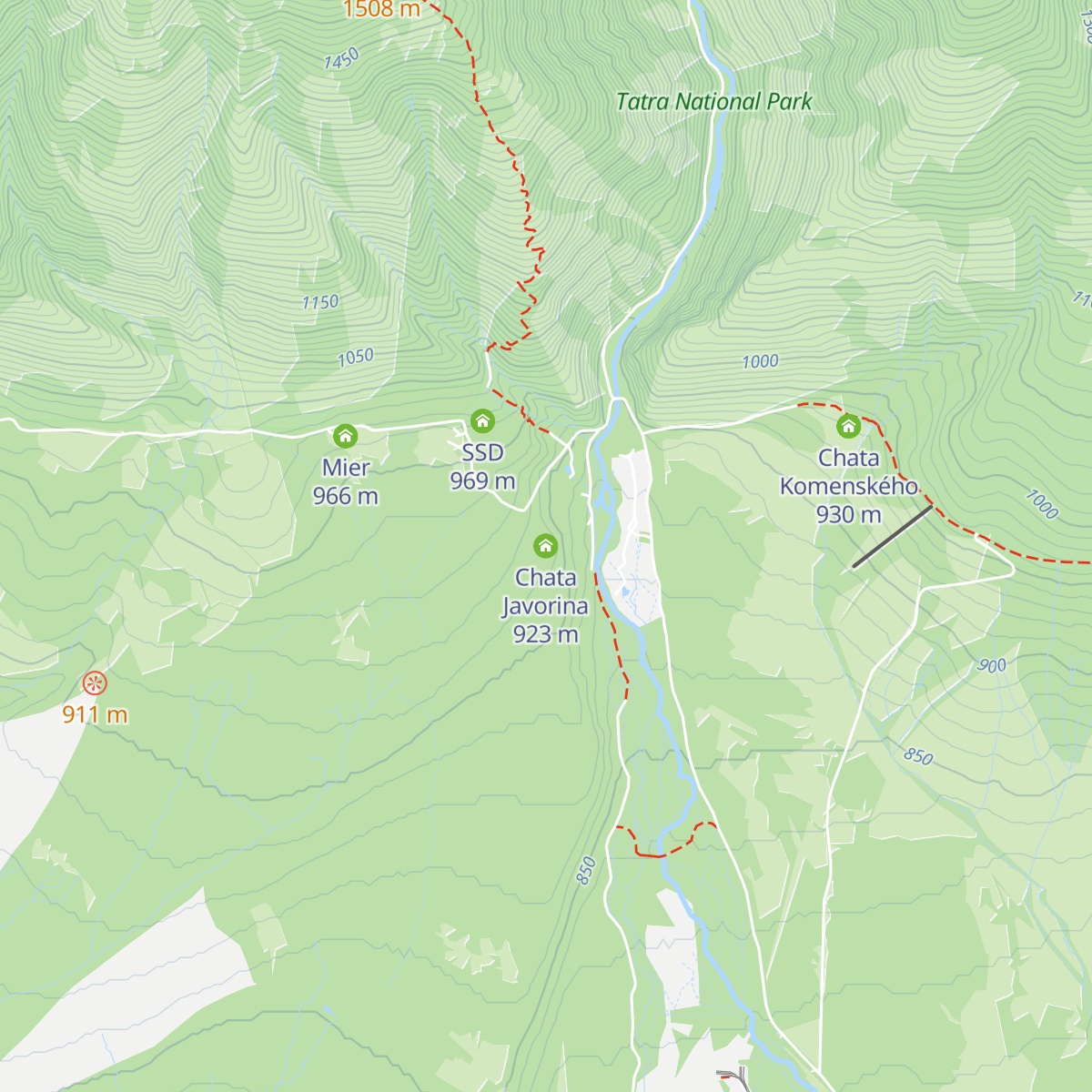 Chata Javorina map