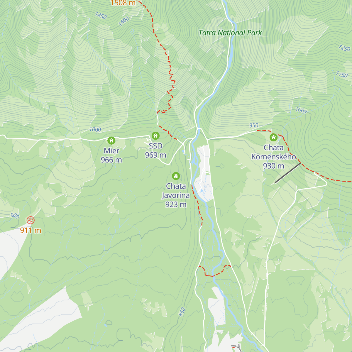 Chata Javorina map