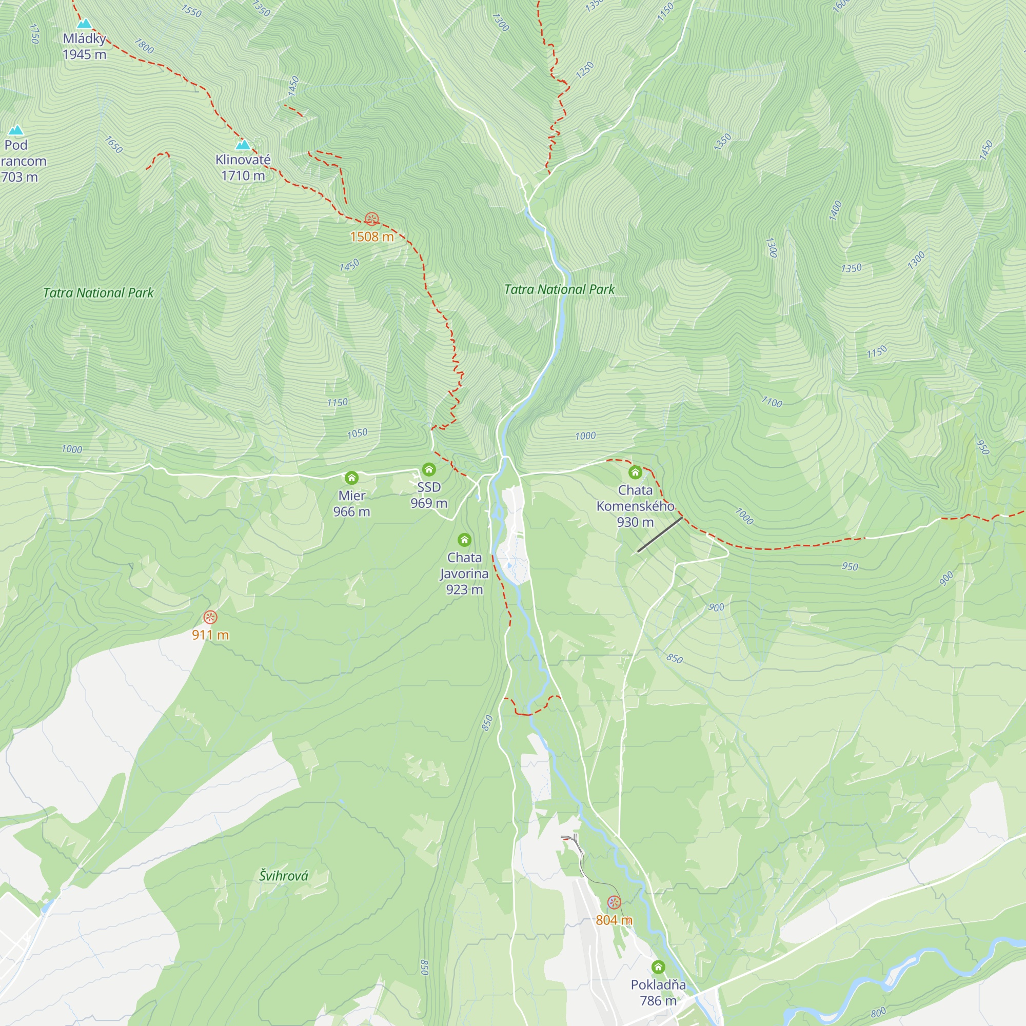 Chata Jakubina map