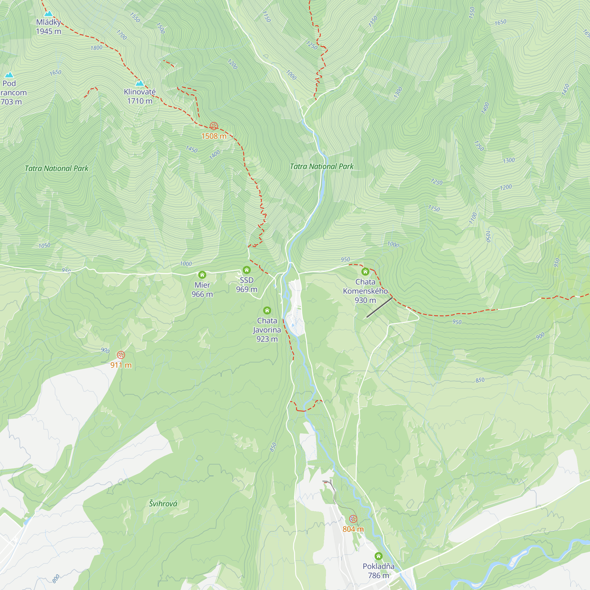Chata Jakubina map