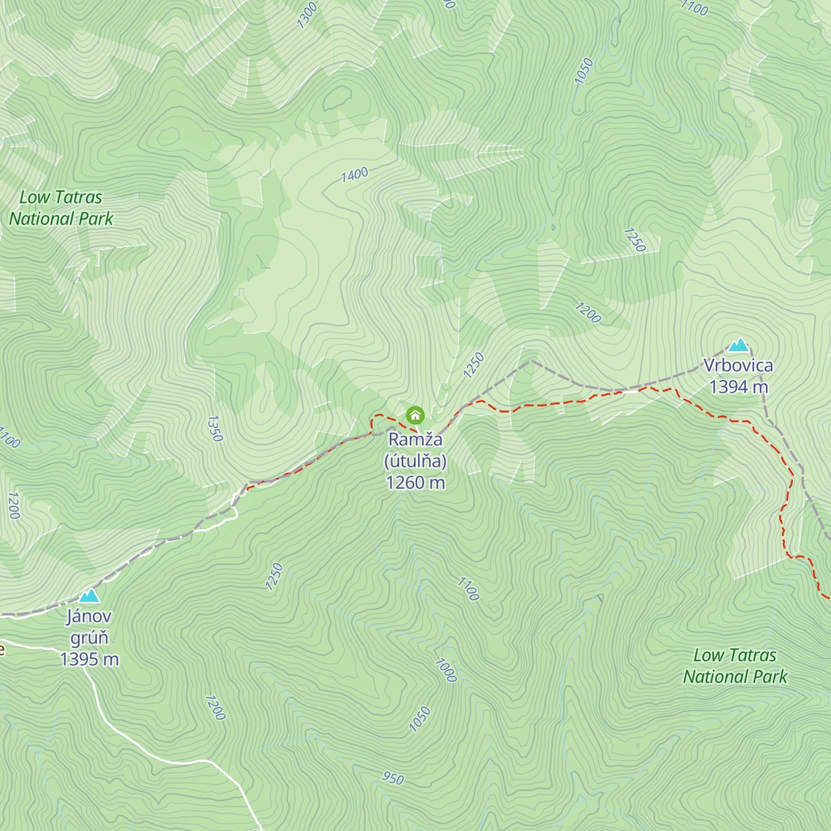 Ramža (útulňa) map