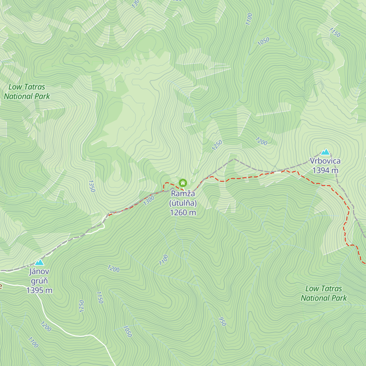 Ramža (útulňa) map