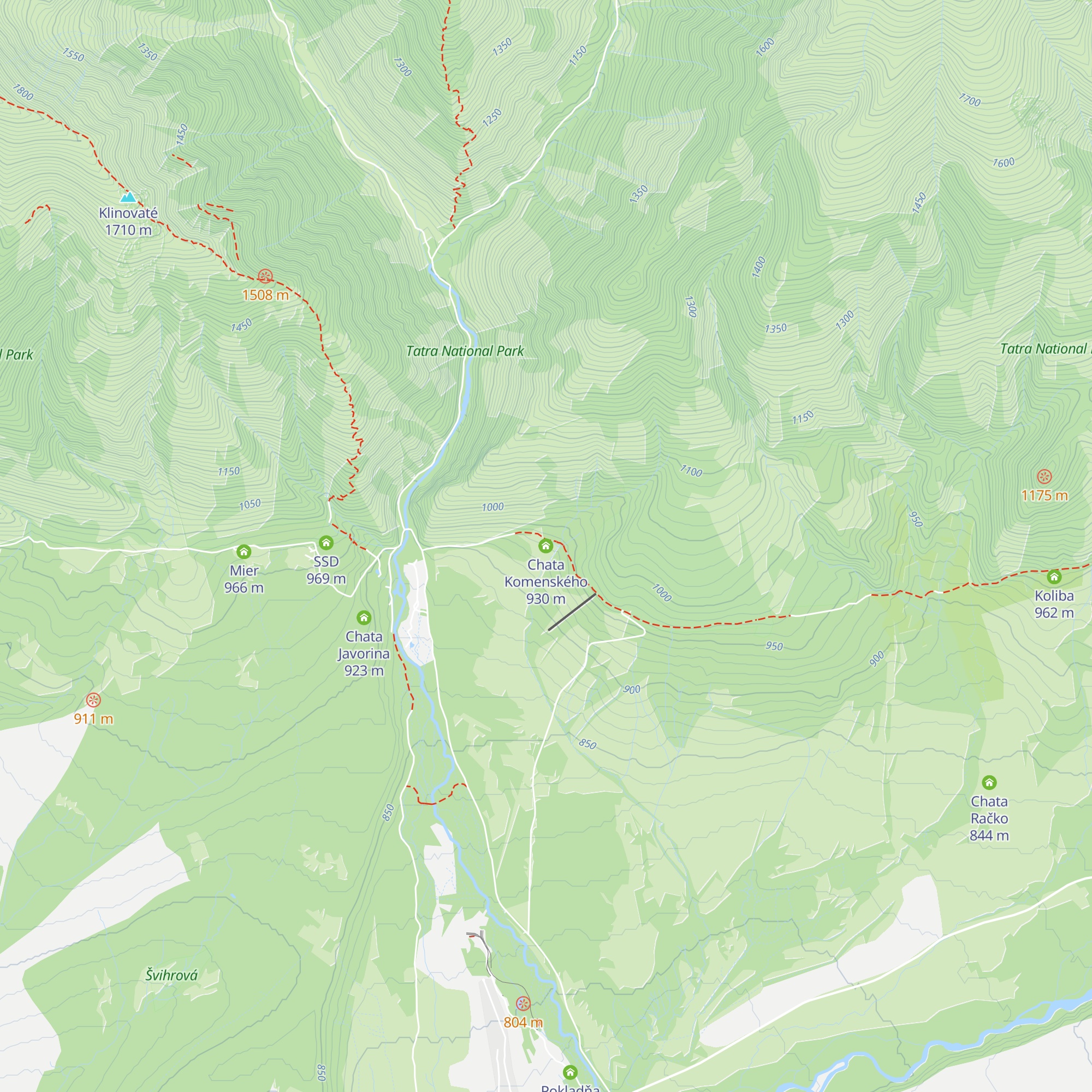 Chata Komenského map