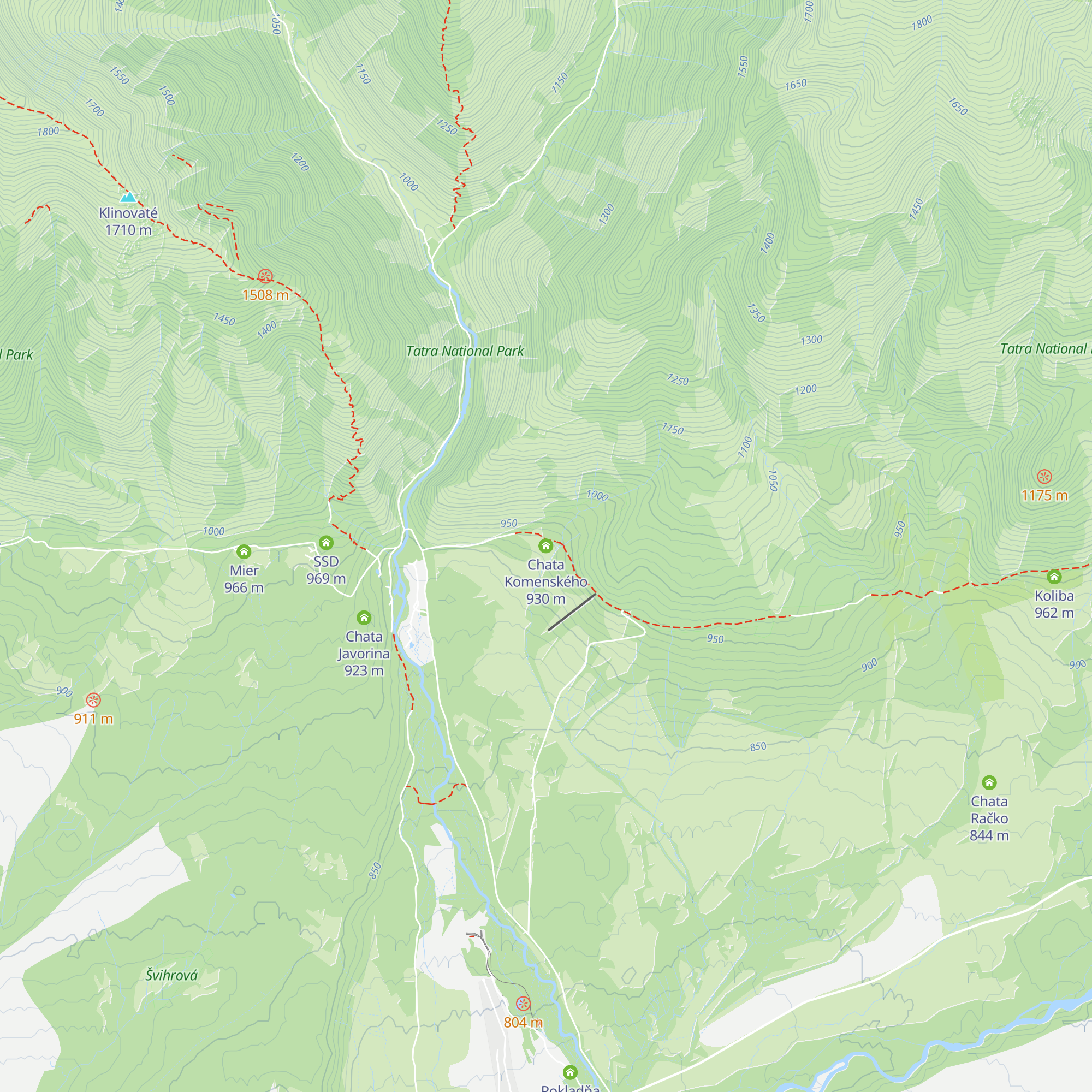 Chata Komenského map