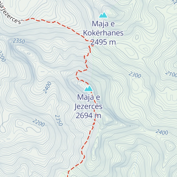 Map of Maja e Jezercës