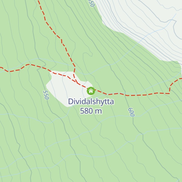 Map of Dividalshytta