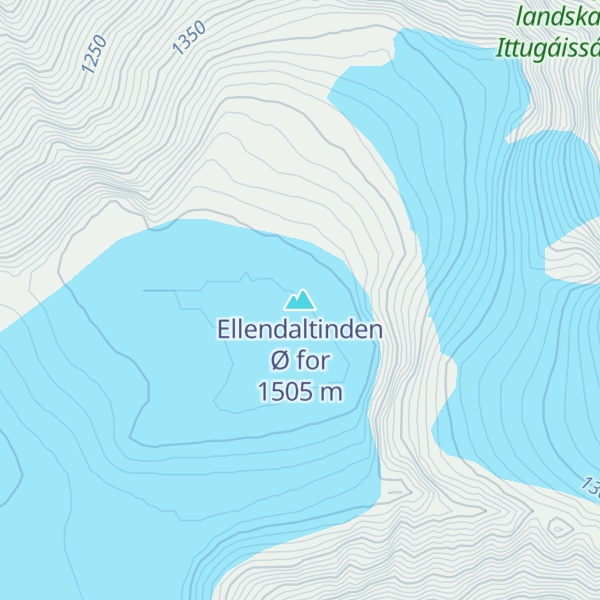 Map of Ellendaltinden Ø for