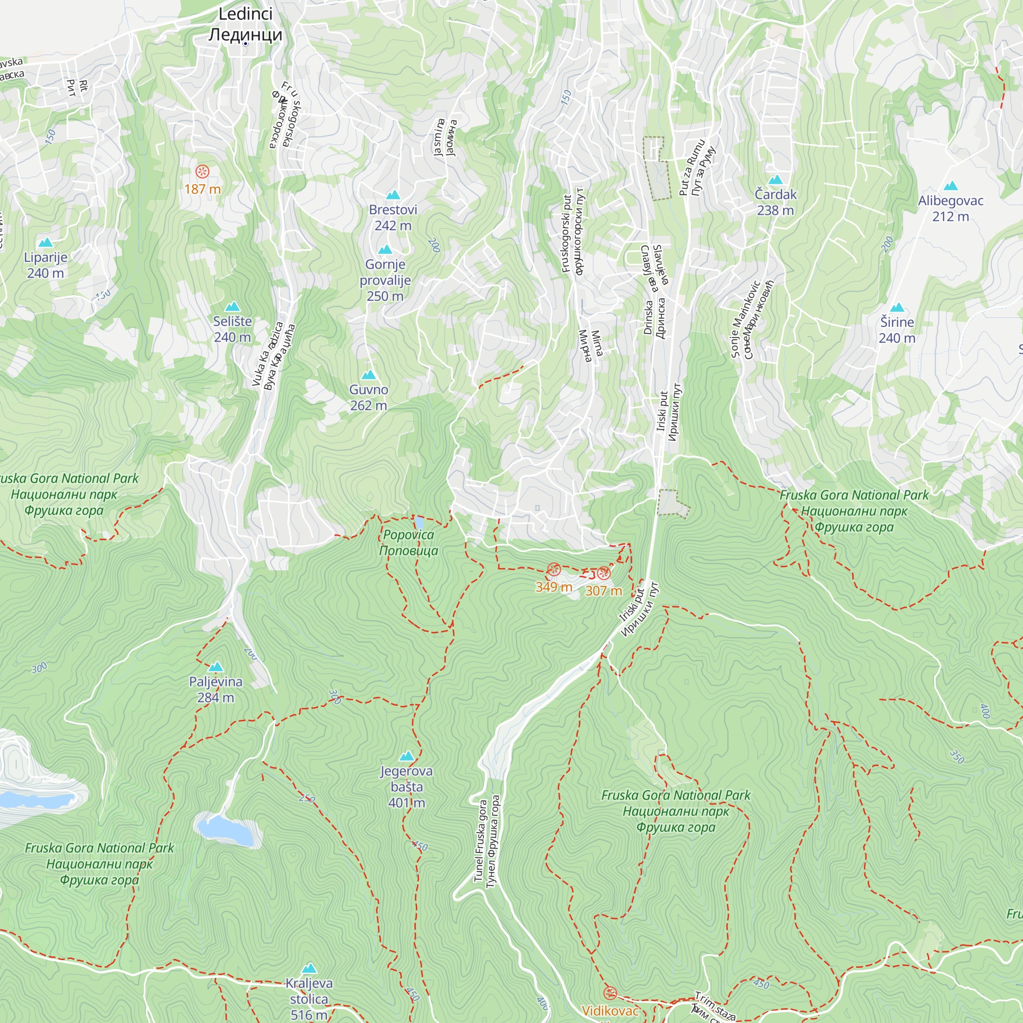 Planinarski dom „Crveni Čot” map