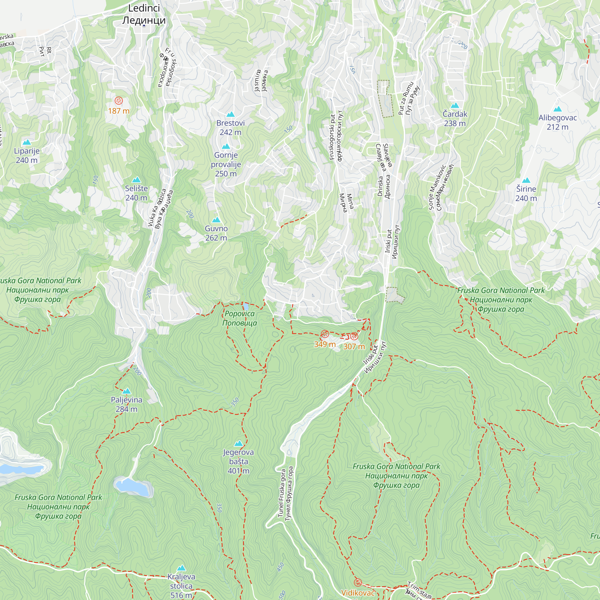 Planinarski dom „Crveni Čot” map
