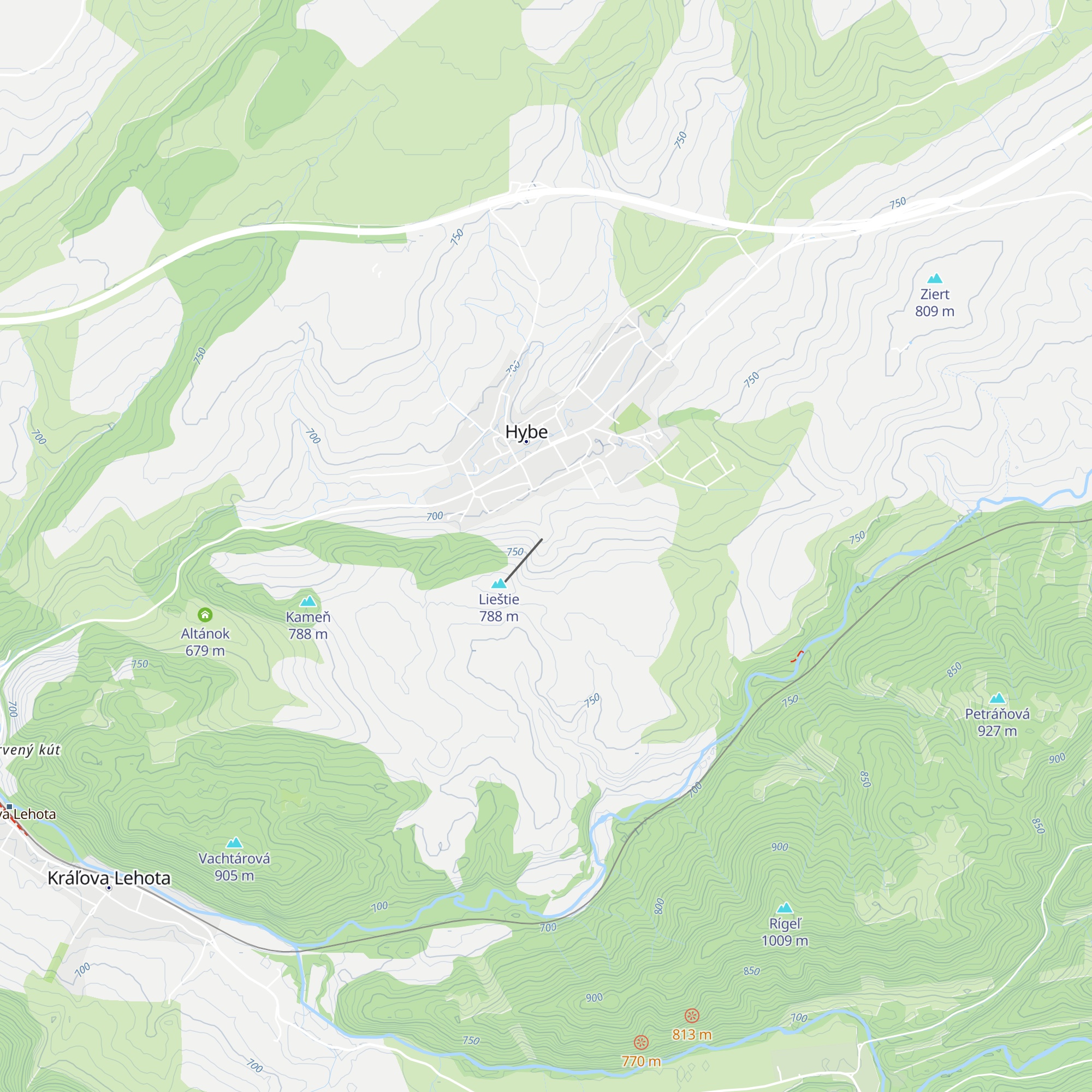 Chata pri vleku map