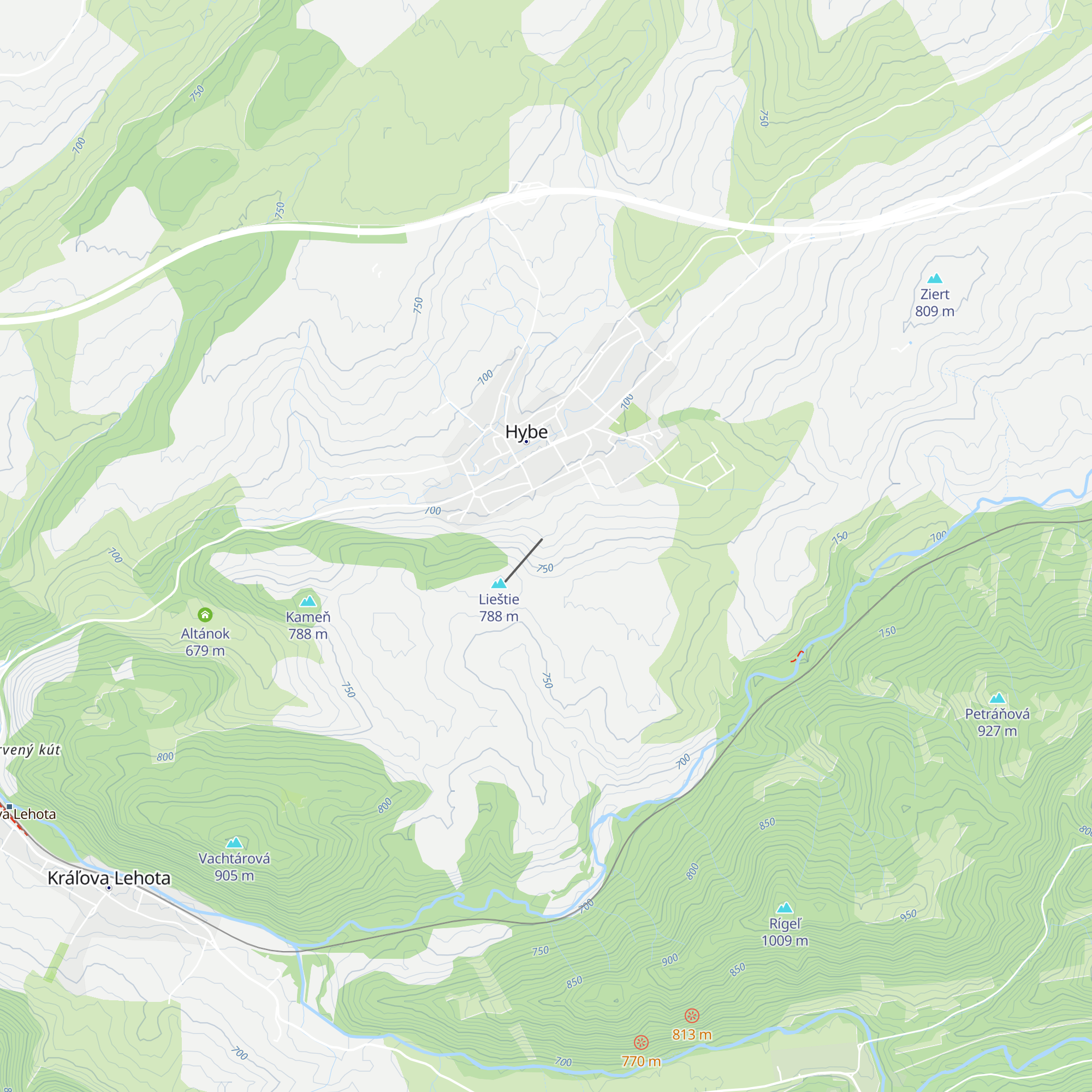 Chata pri vleku map