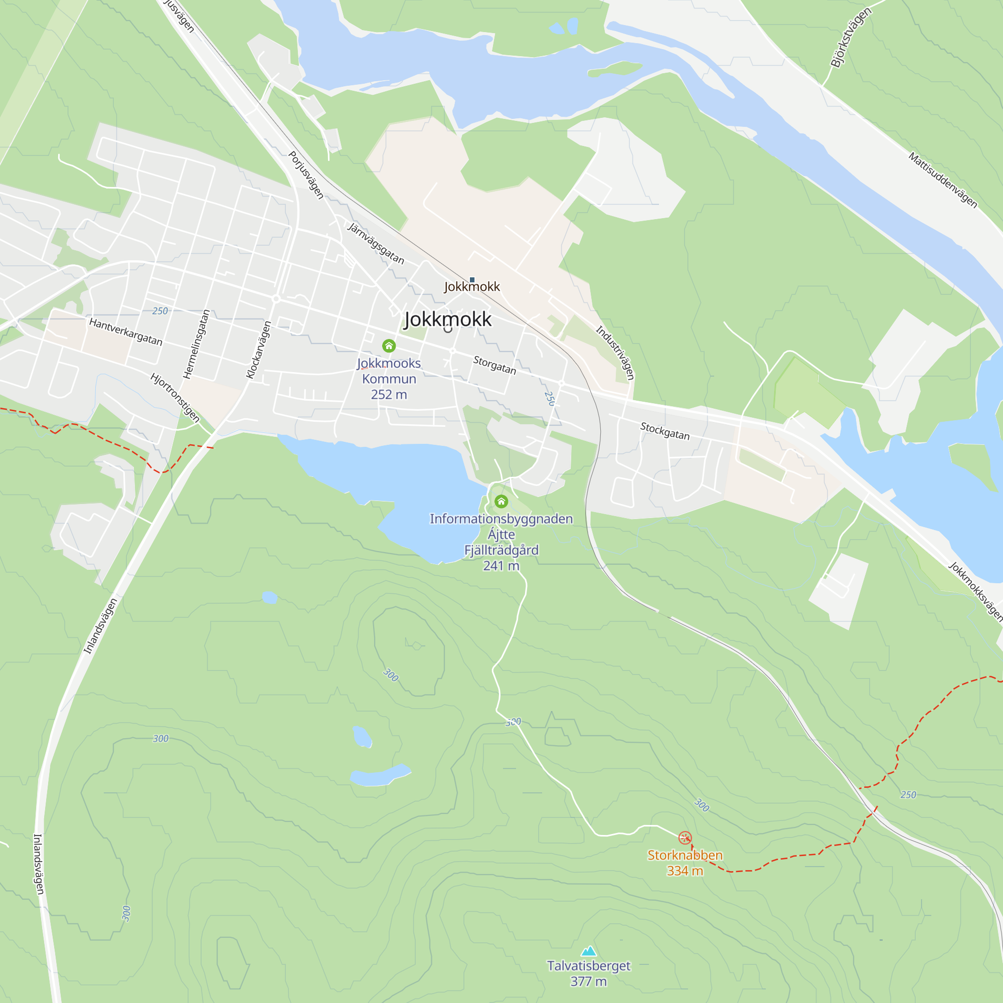 Informationsbyggnaden Ájtte Fjällträdgård map