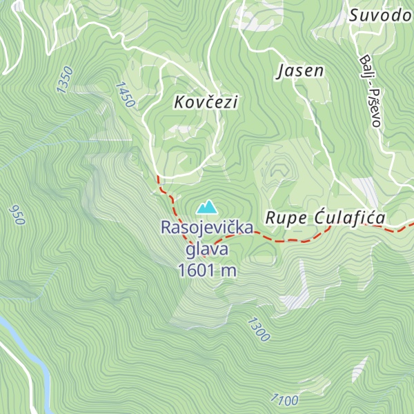Map of Rasojevička glava