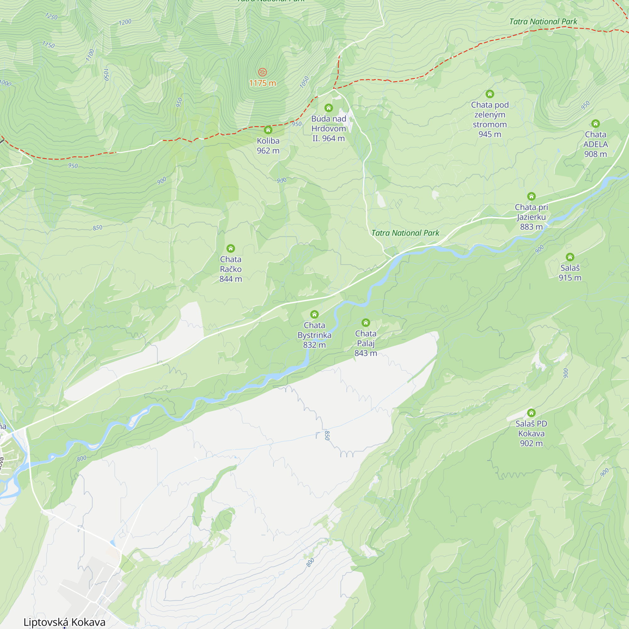 Chata Bystrinka map