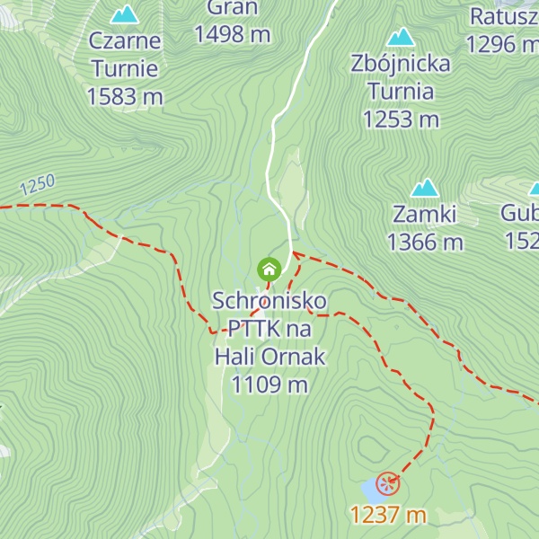 Map of Schronisko PTTK na Hali Ornak