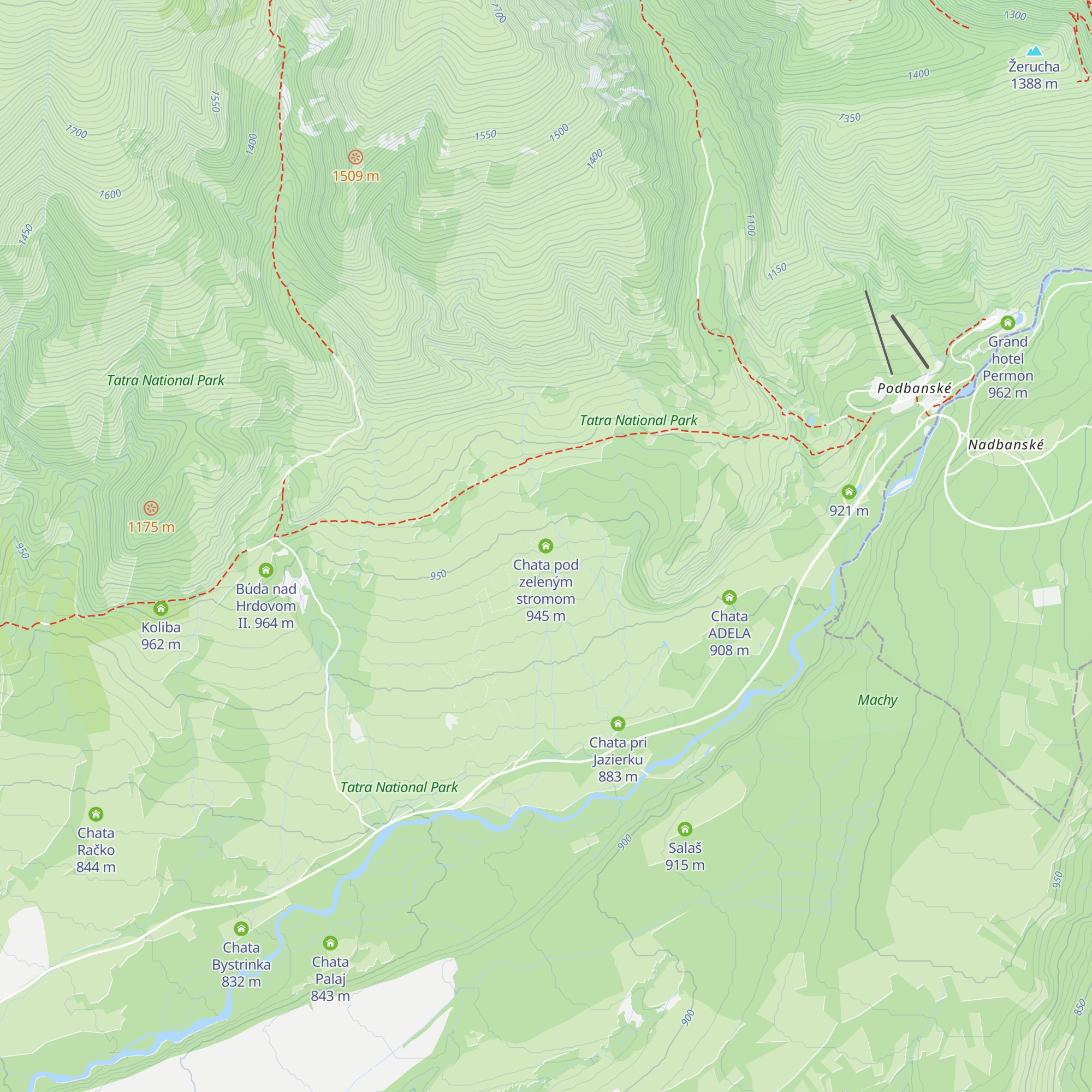 Chata pod zeleným stromom map