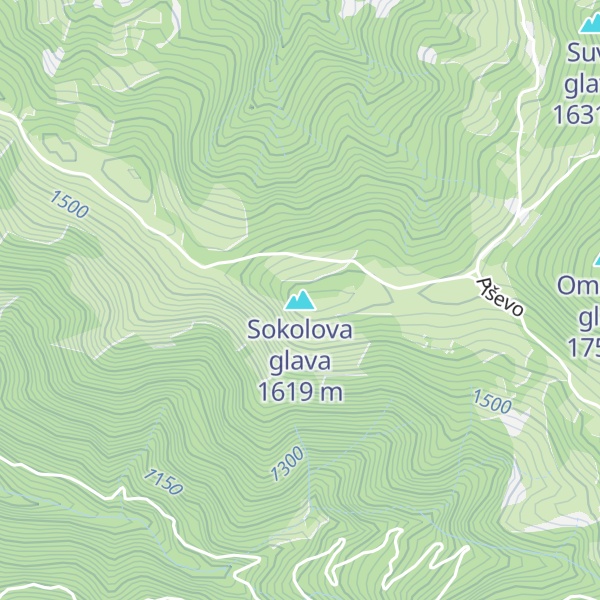 Map of Sokolova glava