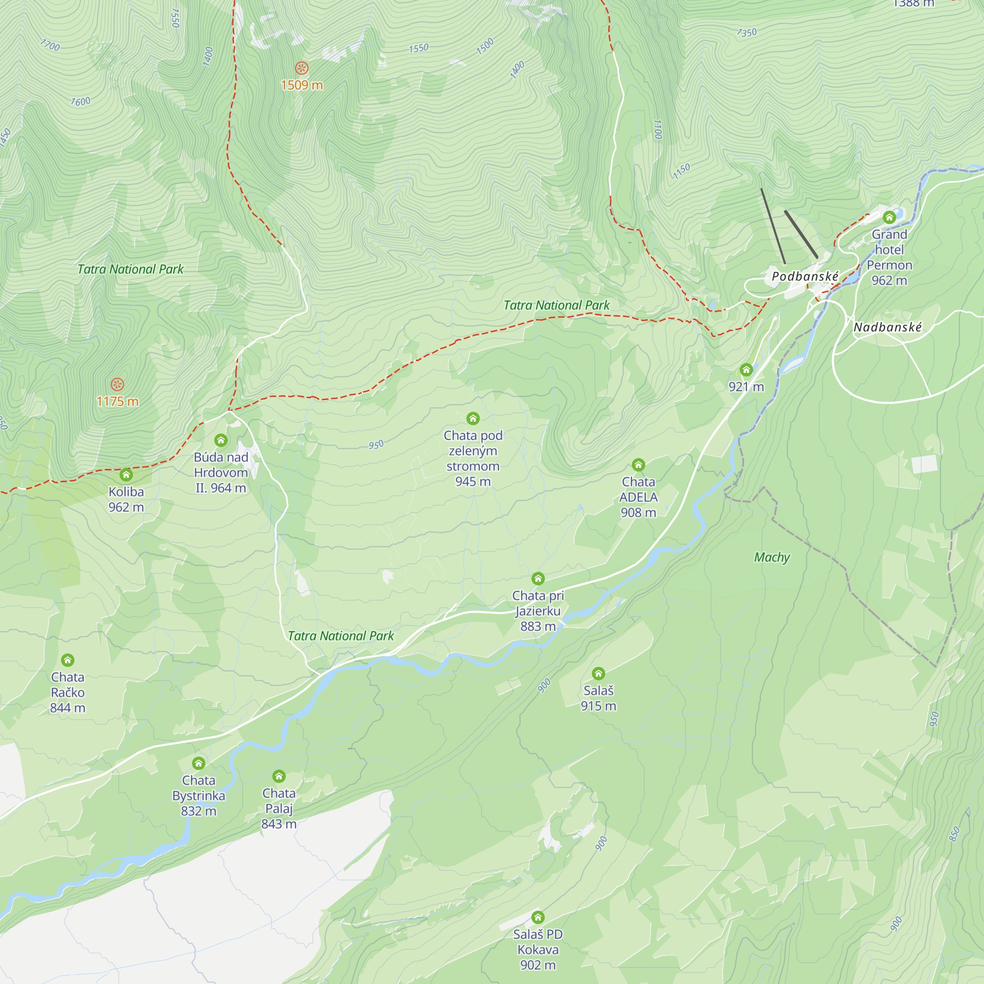 Horská chata Veverka map