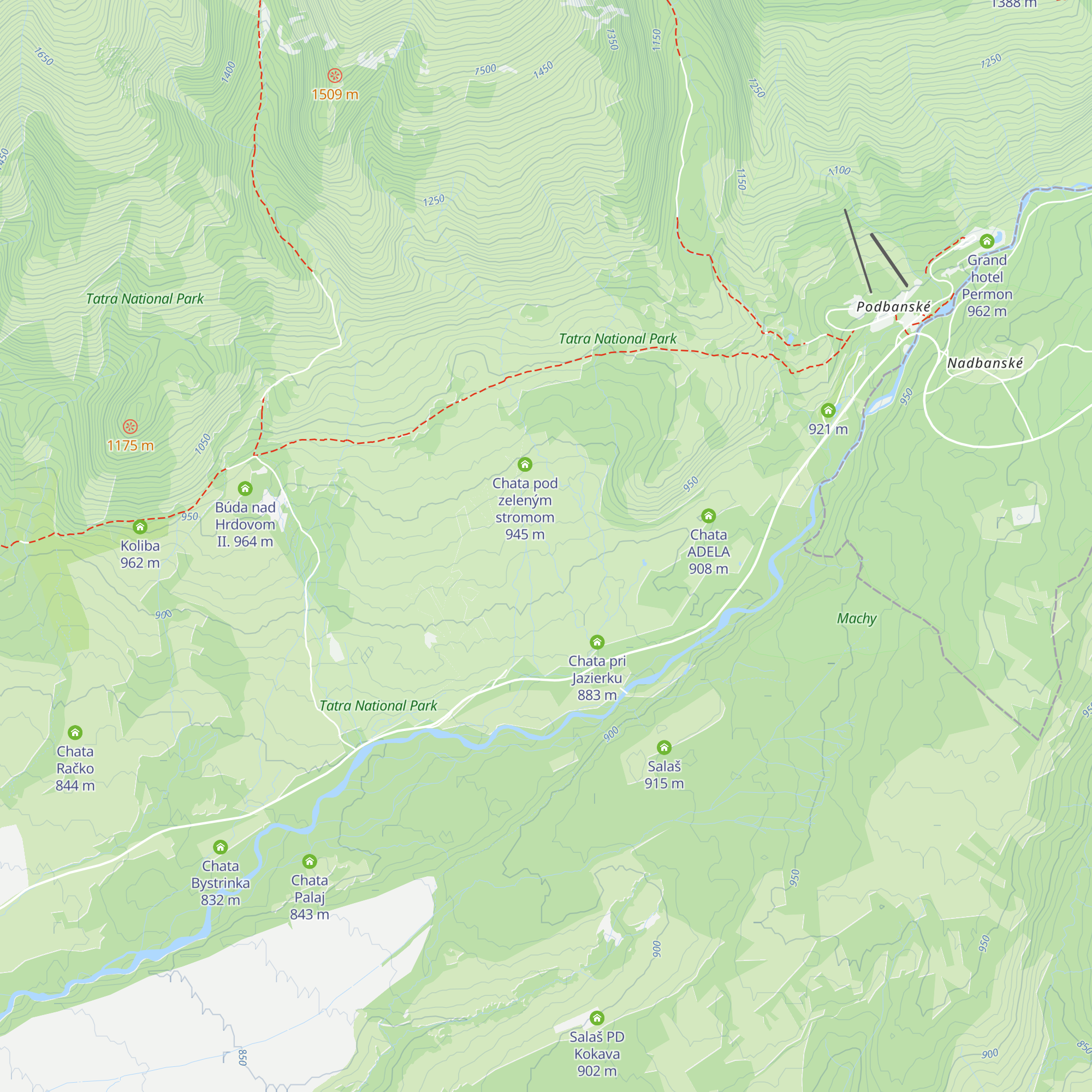 Horská chata Veverka map
