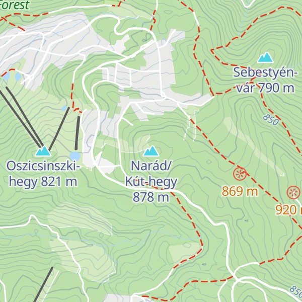 Map of Narád/Kút-hegy