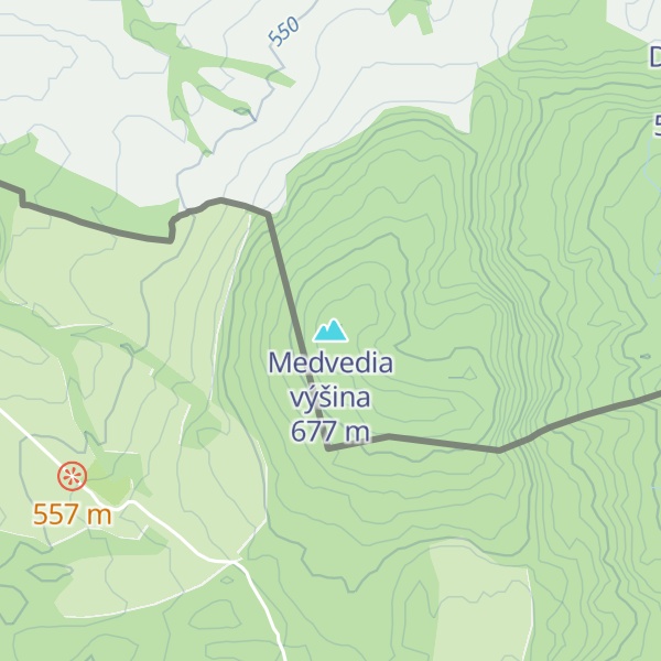Map of Medvedia výšina