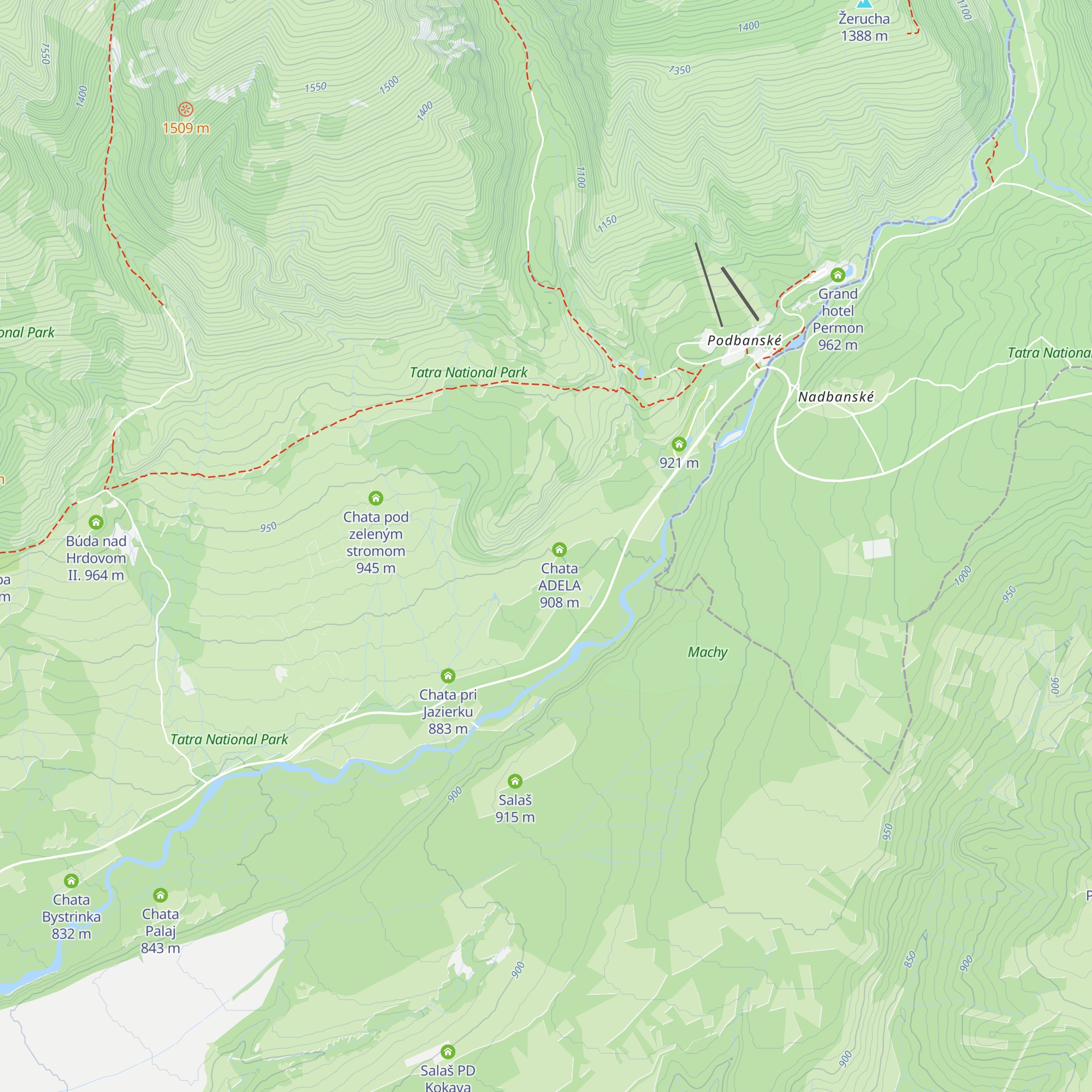 Chata pod Surovým map