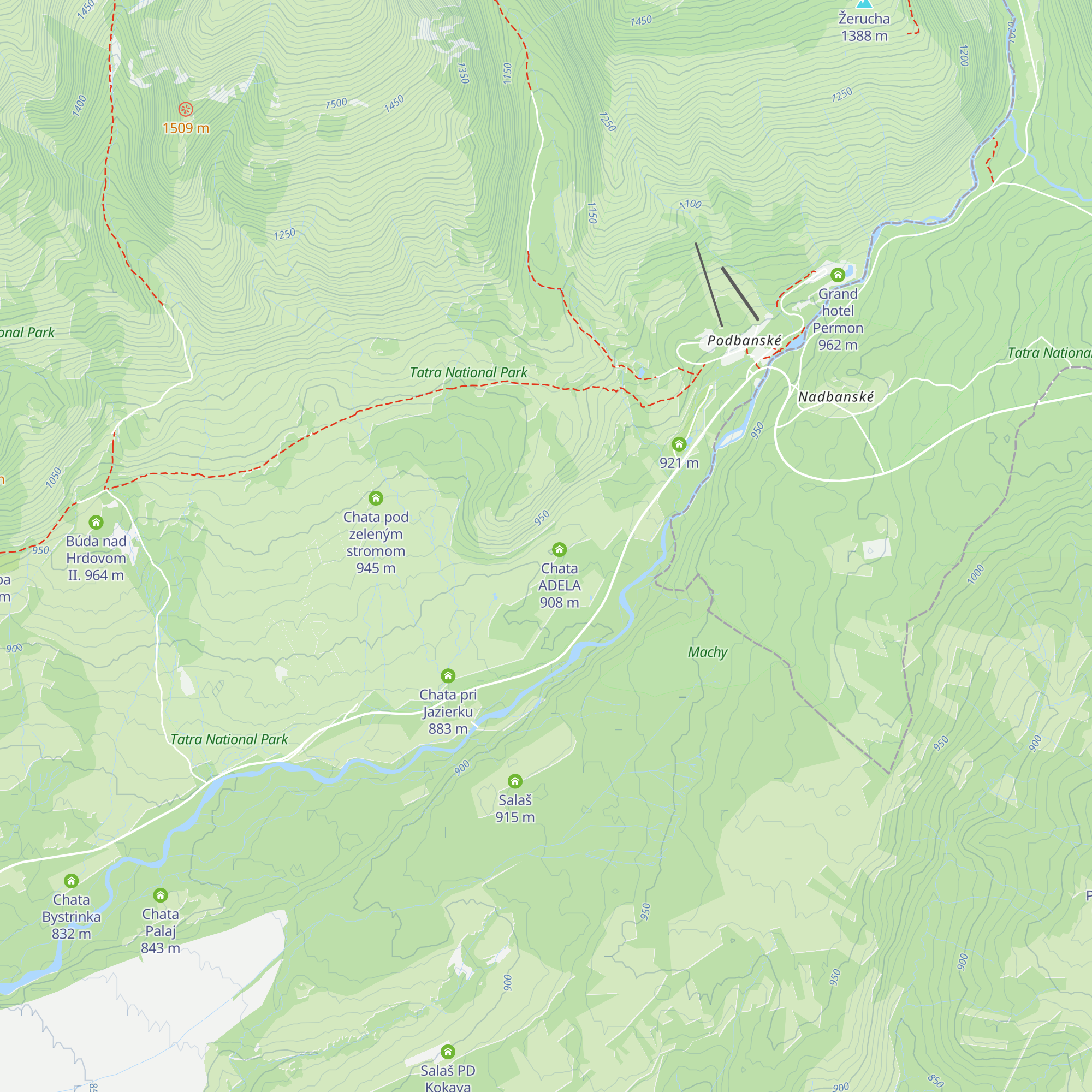 Chata pod Surovým map