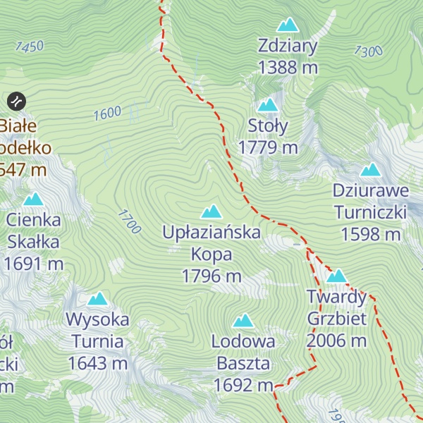 Map of Upłaziańska Kopa