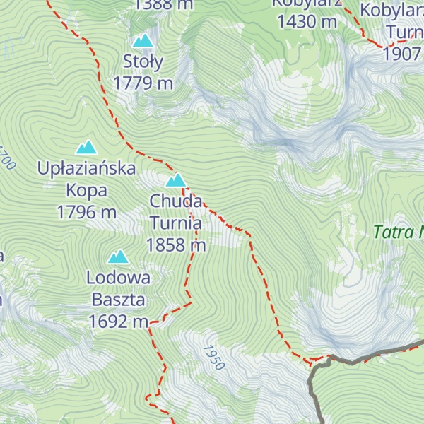 Map of Twardy Grzbiet