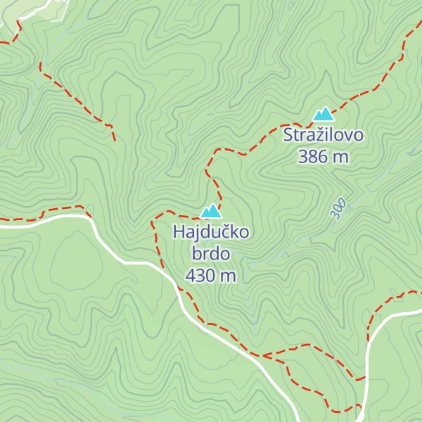 Map of Hajdučko brdo