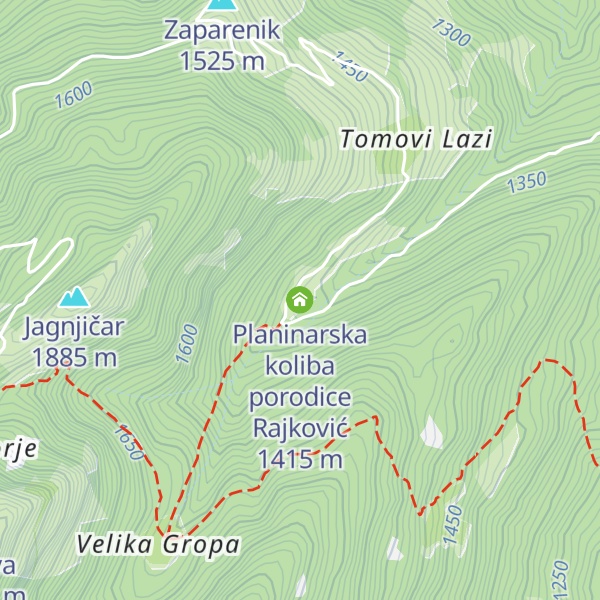 Map of Planinarska koliba porodice Rajković