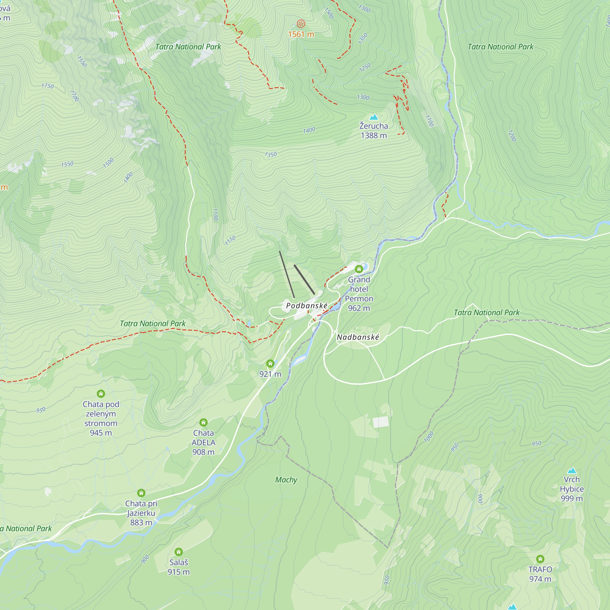 Chata Sýkorka map