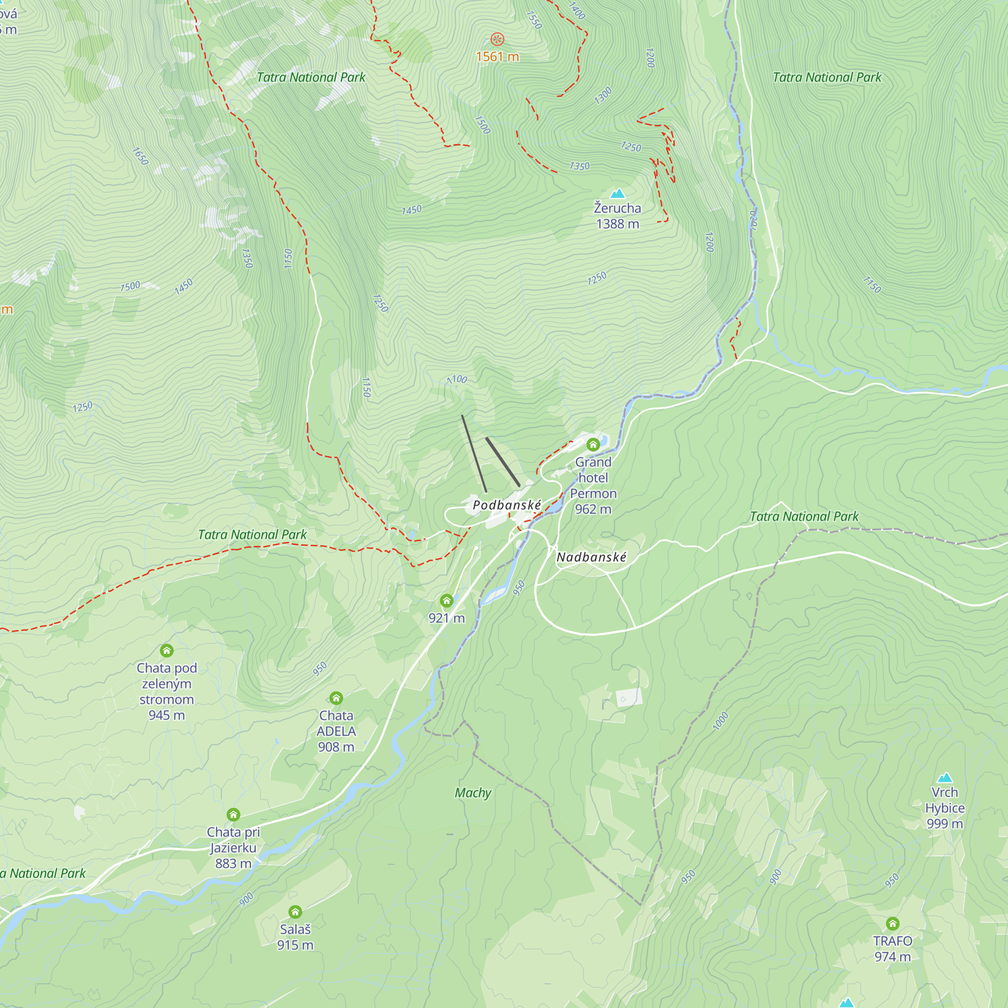 Chata Sýkorka map