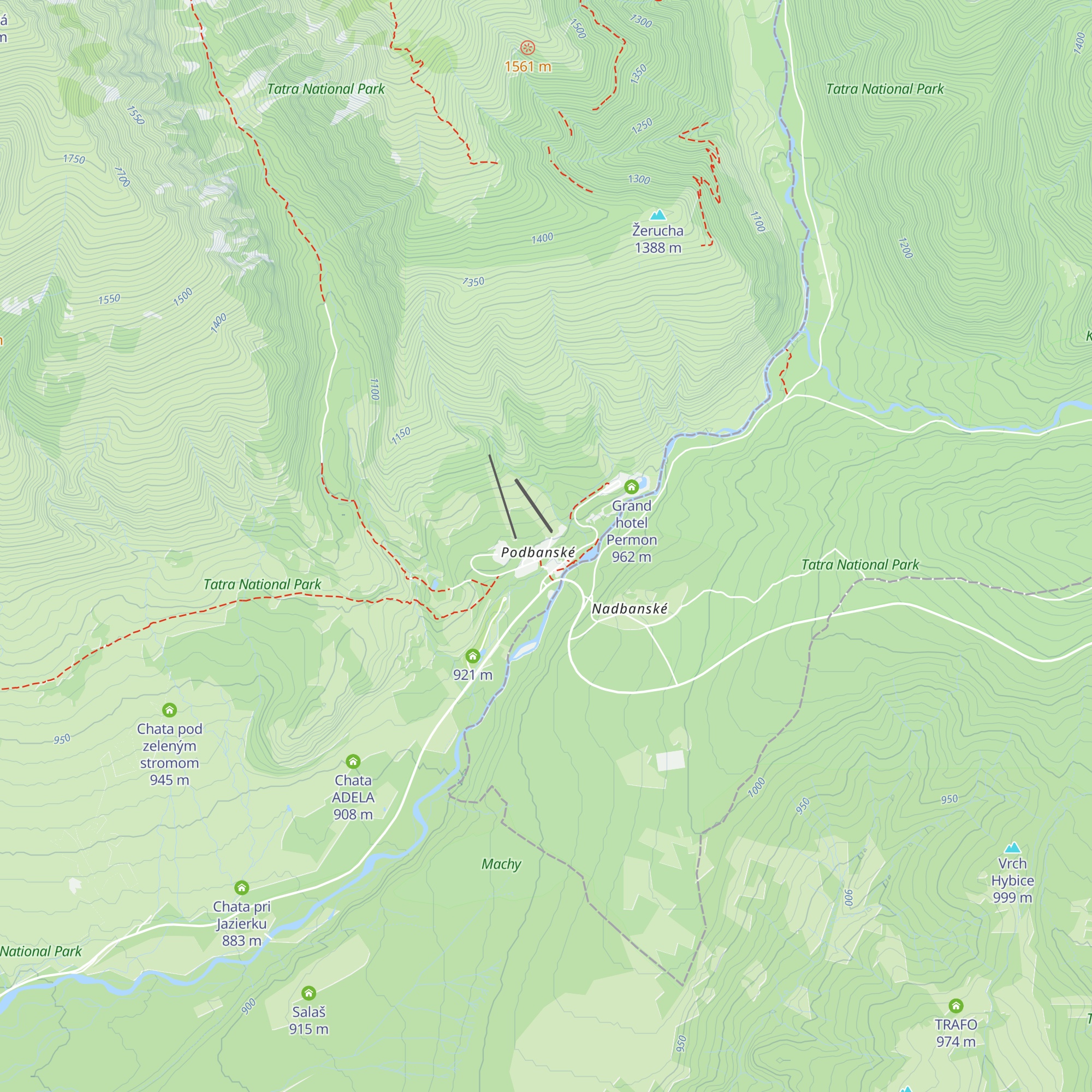 Chata Pinius map