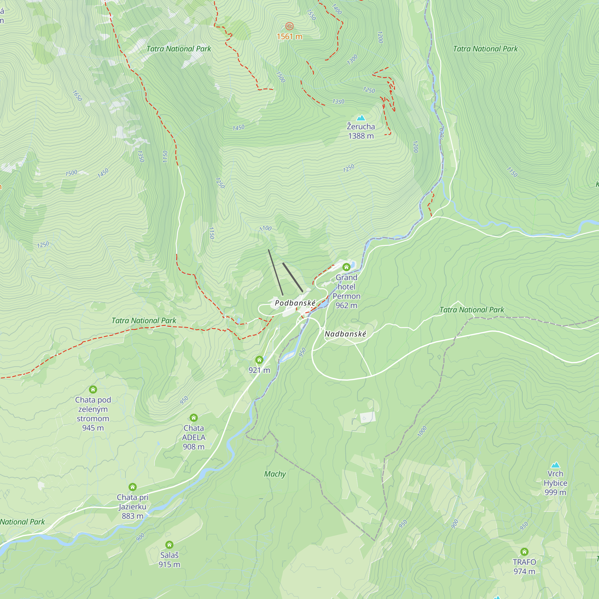 Chata Pinius map