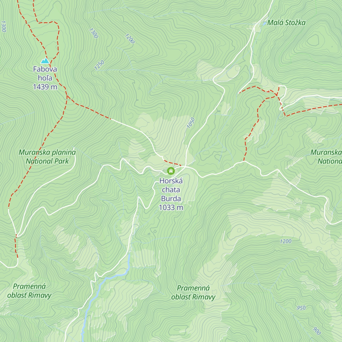 Horská chata Burda map