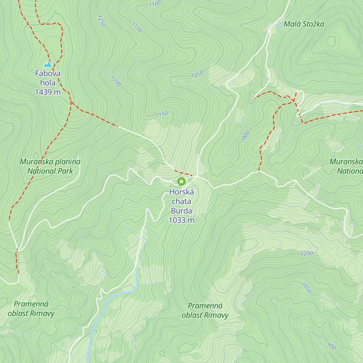 Horská chata Burda map