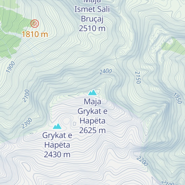 Map of Maja Grykat e Hapëta