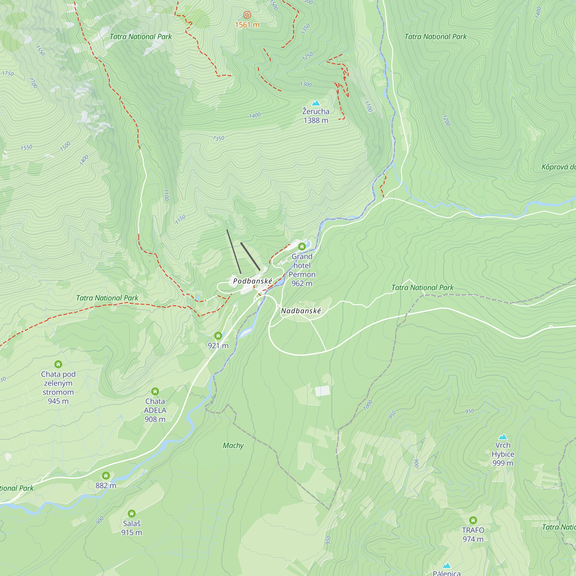 Chata pod Kriváňom 15 Podbanské map