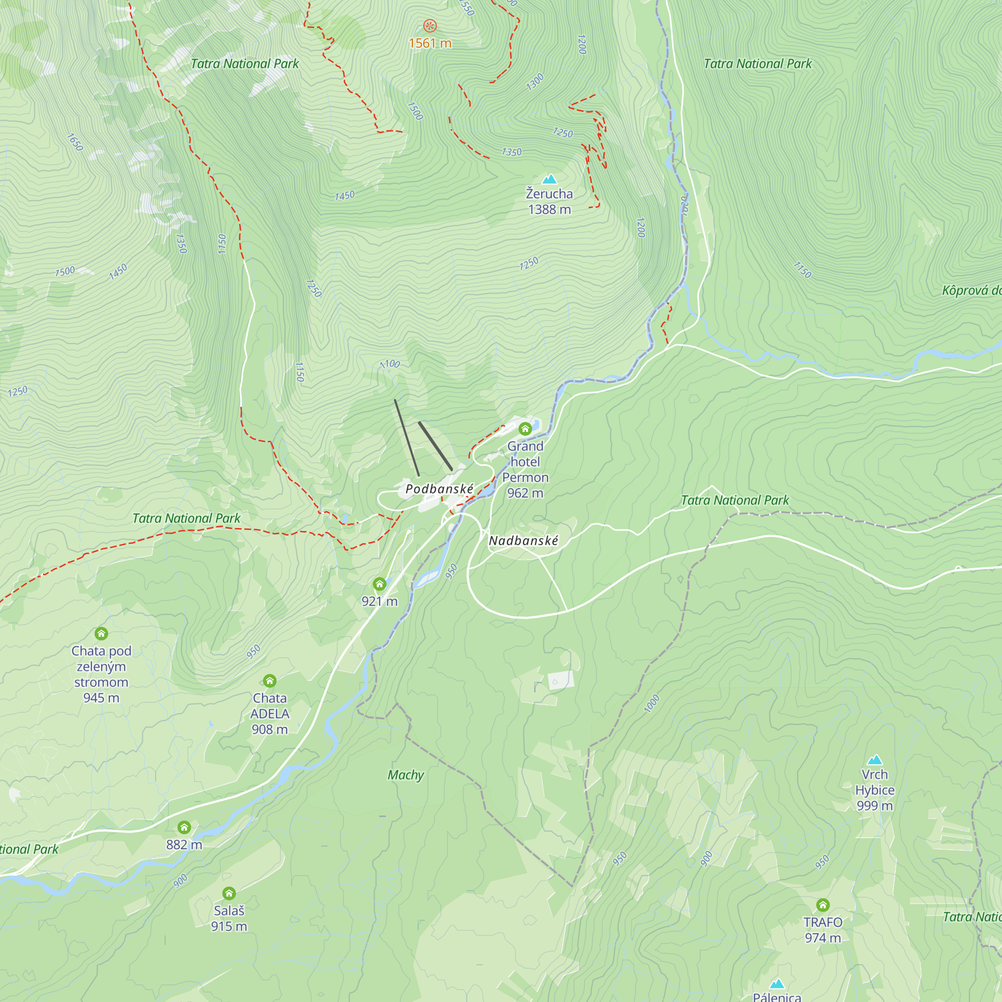 Chata pod Kriváňom 15 Podbanské map