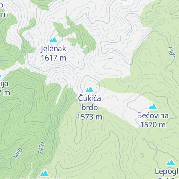 Map of Čukića brdo