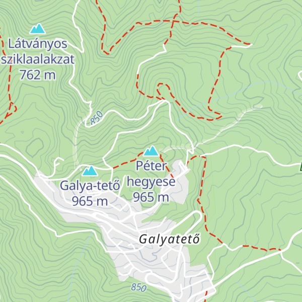 Map of Péter hegyese