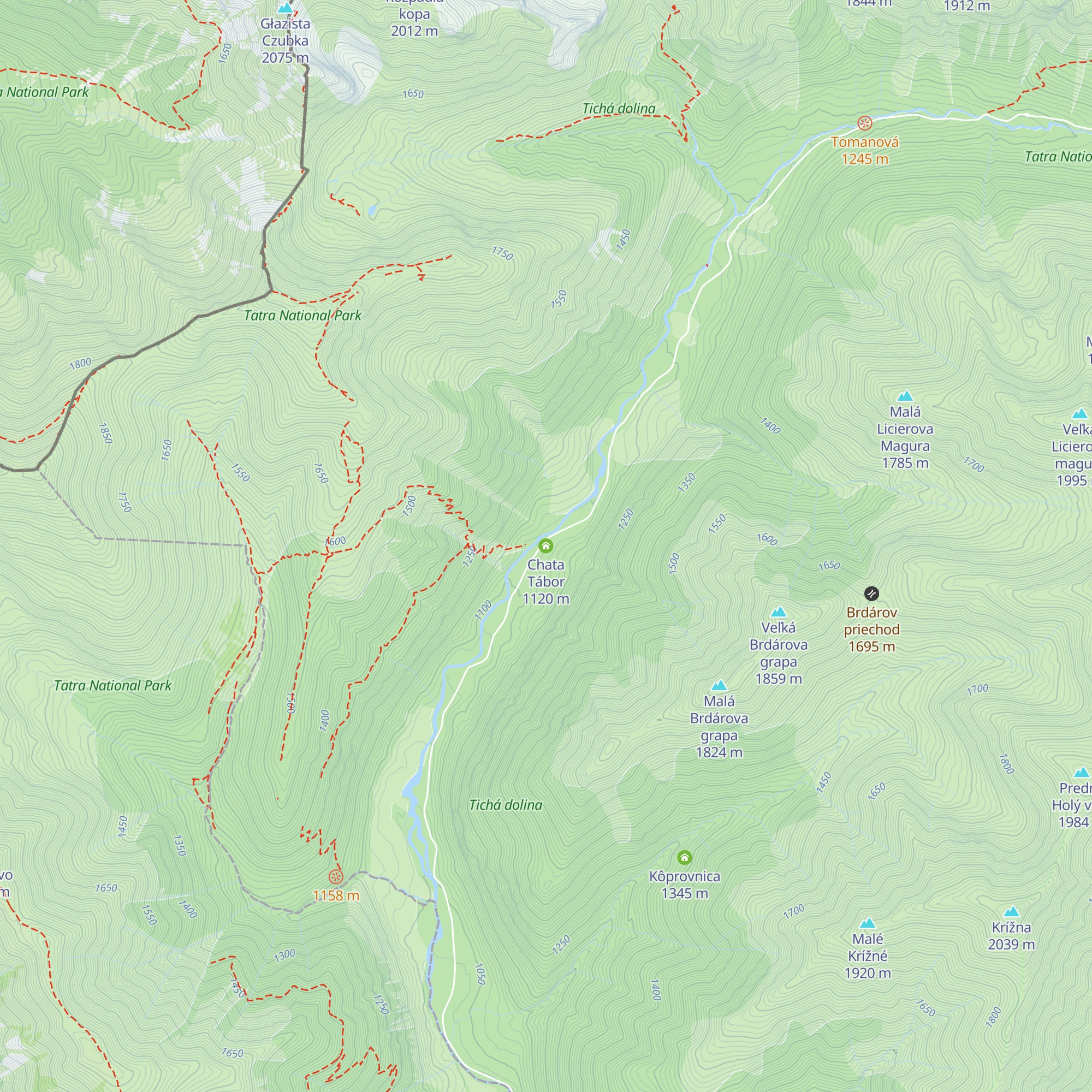 Chata Tábor map