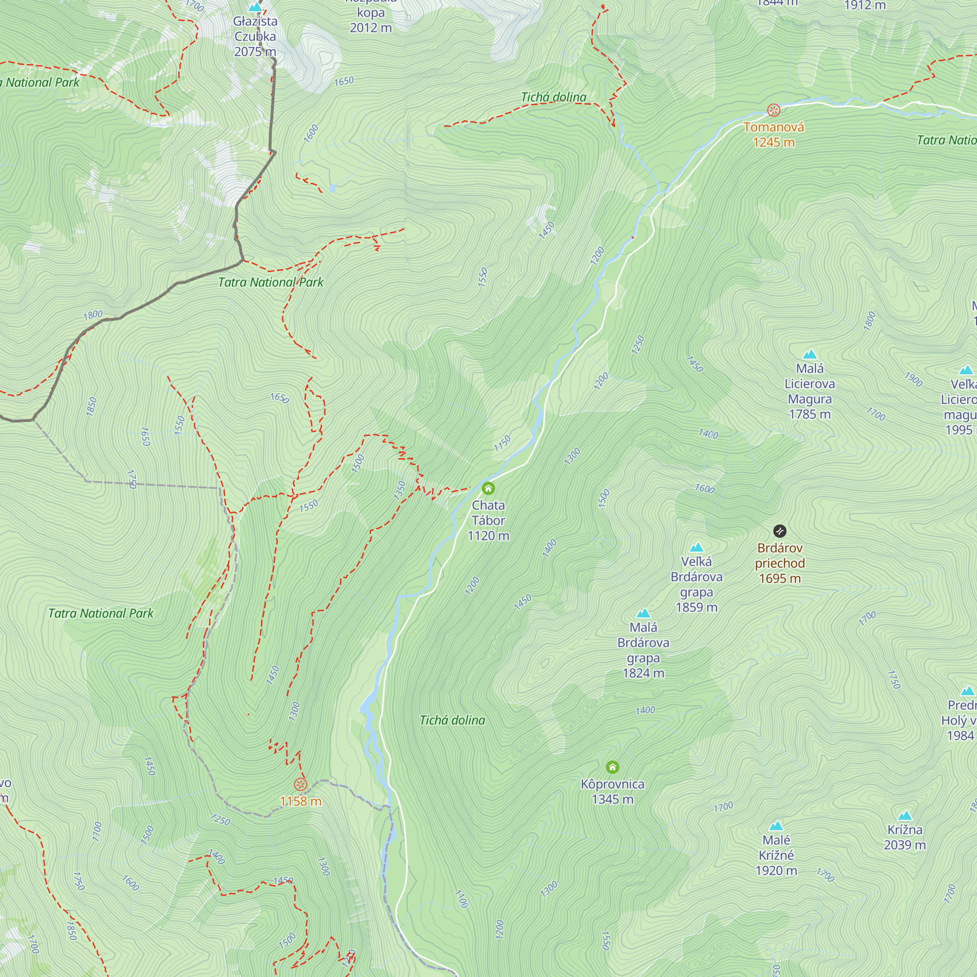 Chata Tábor map